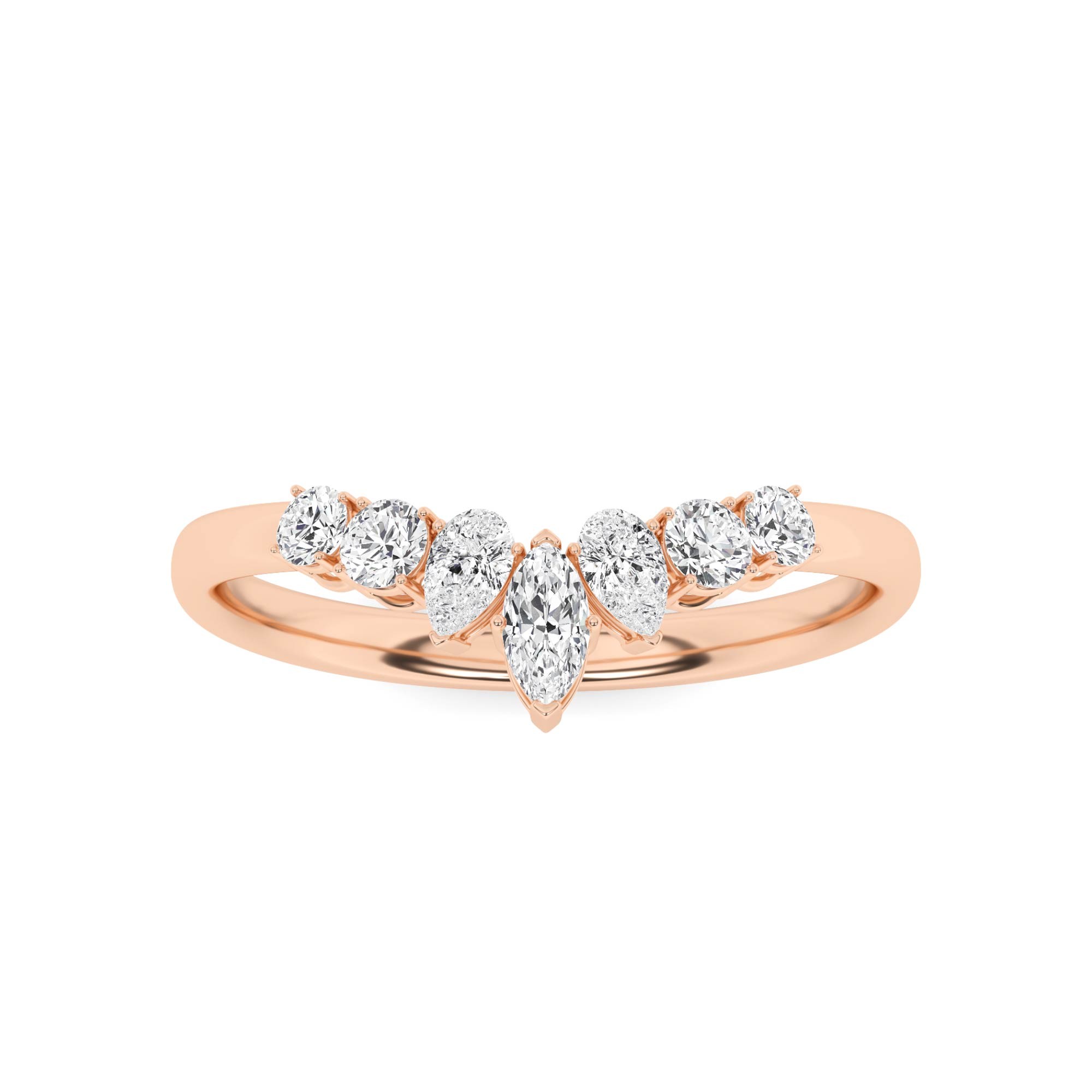 Chevron Women's Diamond Wedding Ring