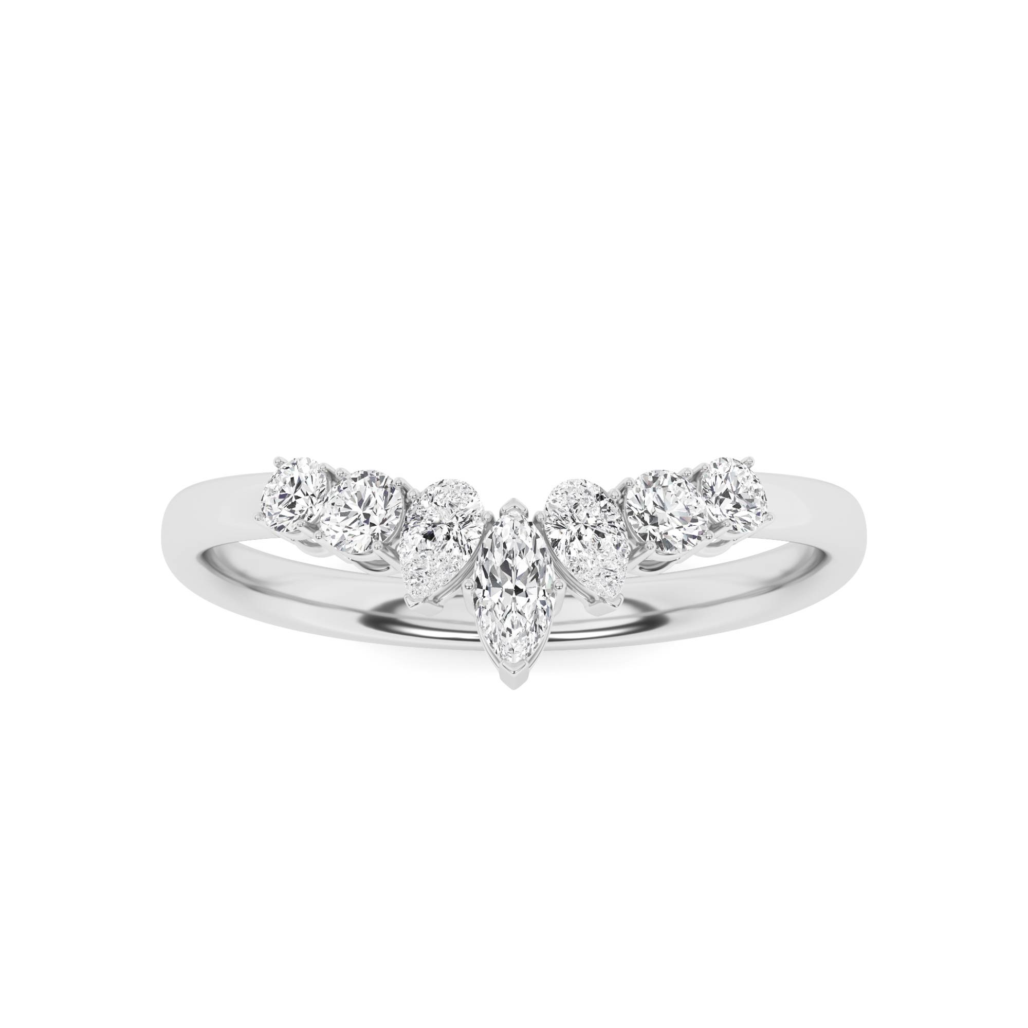Chevron Women's Diamond Wedding Ring
