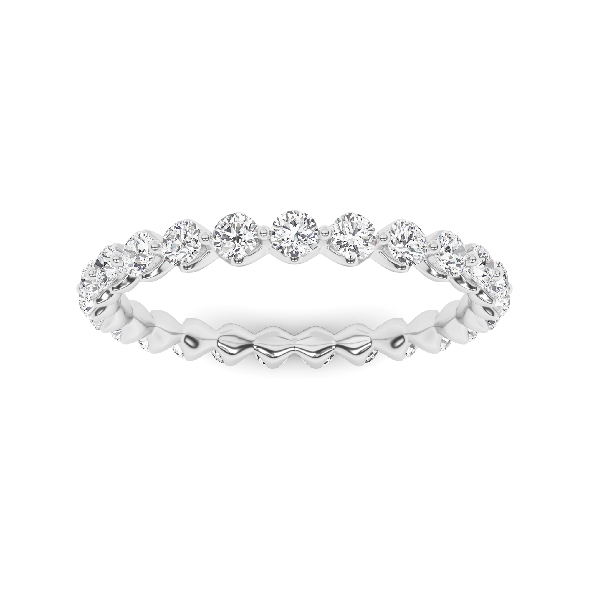 Starlight Prong Set Round Cut Full Eternity Wedding Band