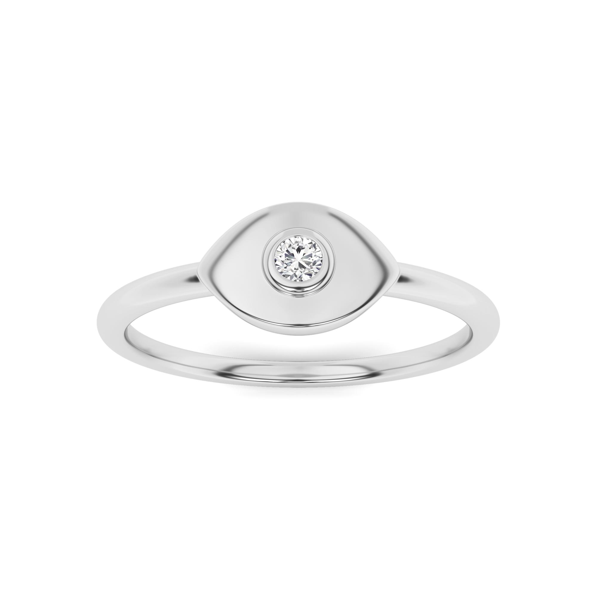 Classic Bezel Set Round Cut Solitaire Engagement Ring In 9K White Gold