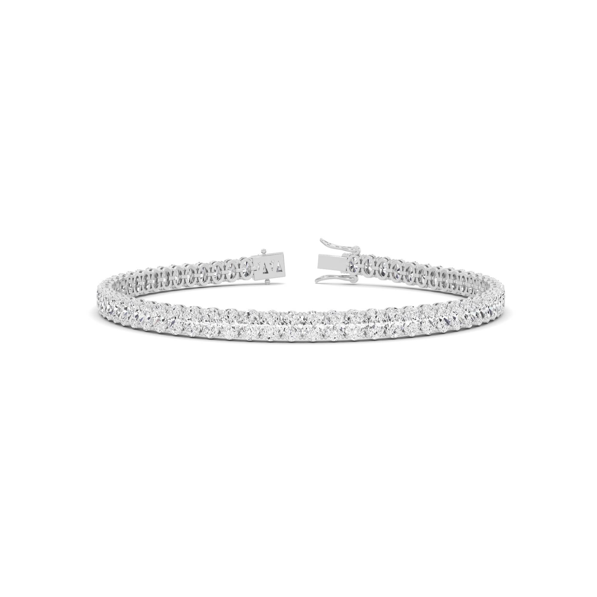 Line Classic 4 Prong Oval Cut Tennis in 9K Rose Gold Single Diamond Bracelet