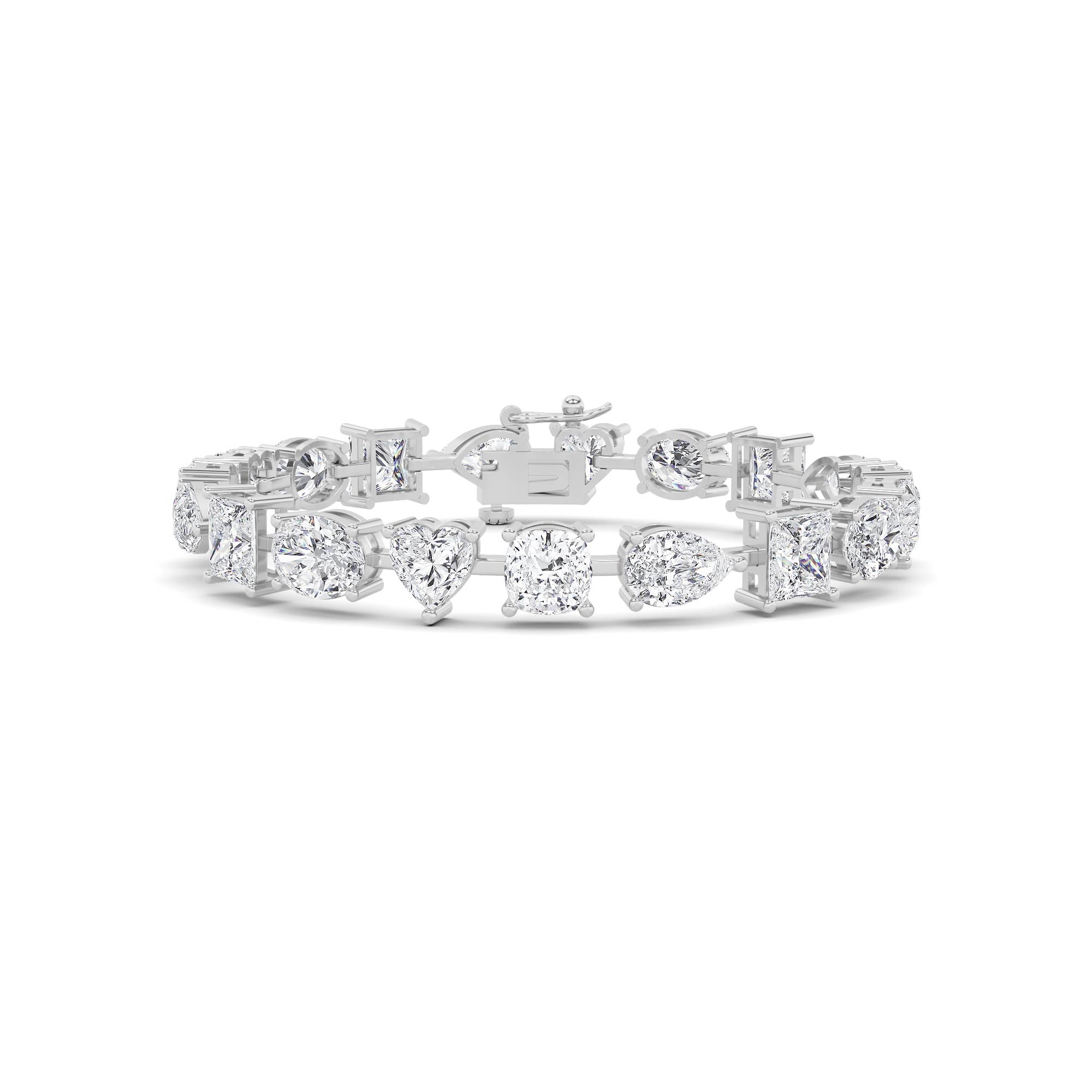 Prong Set Multi Stone Tennis in 9K White Gold Designer Diamond Bracelet