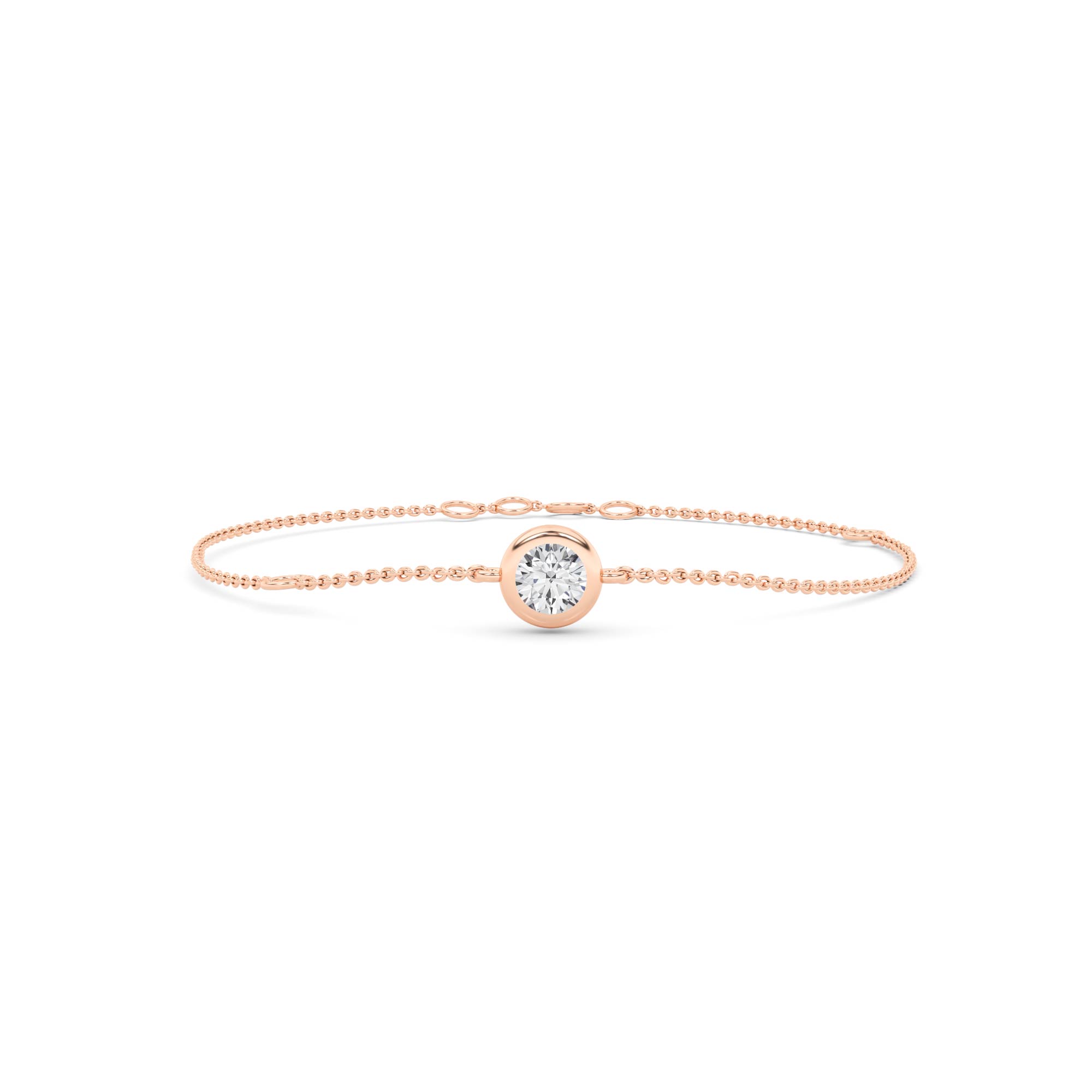 Signature Charm Bezel Set Round Cut Bracelet