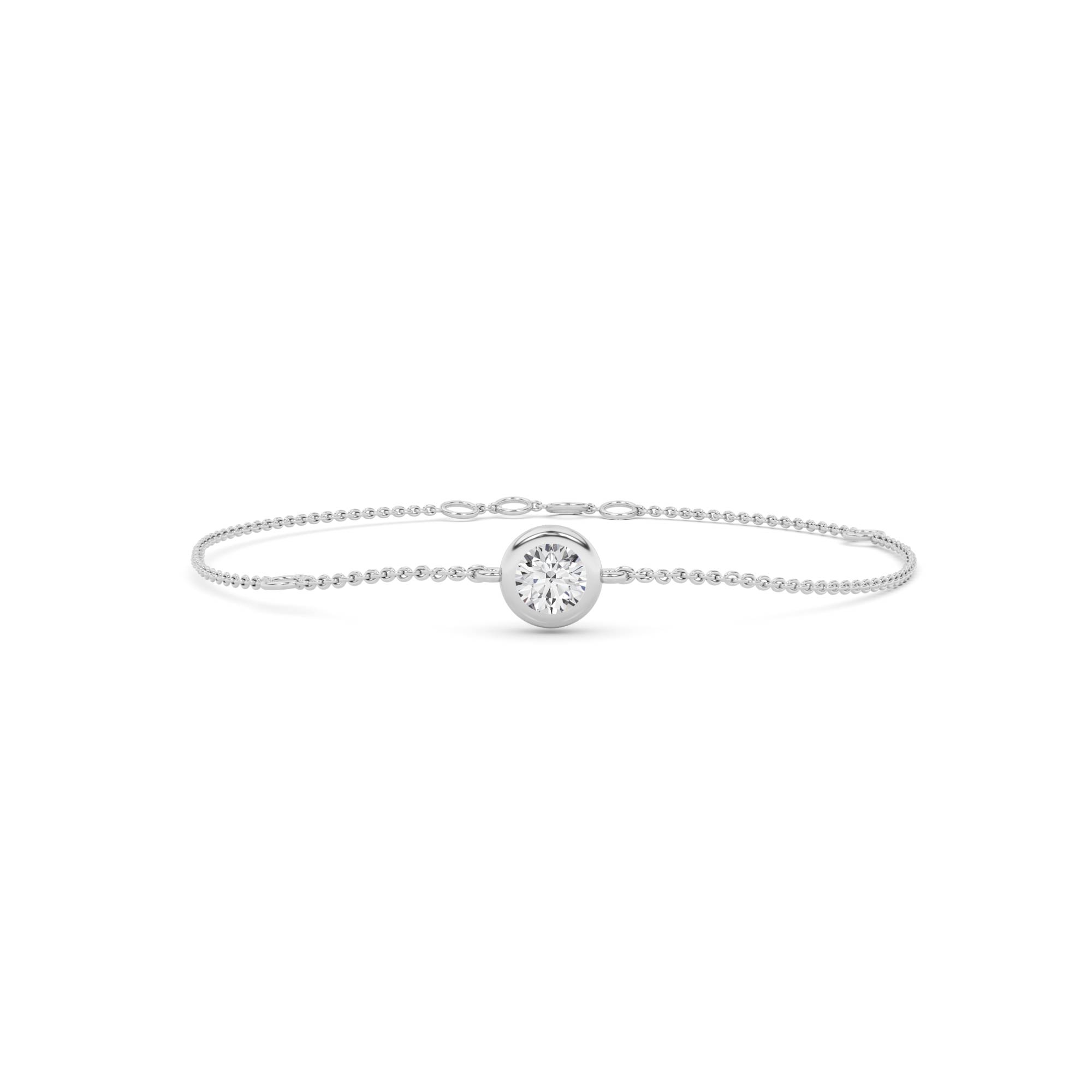 Signature Charm Bezel Set Round Cut Bracelet