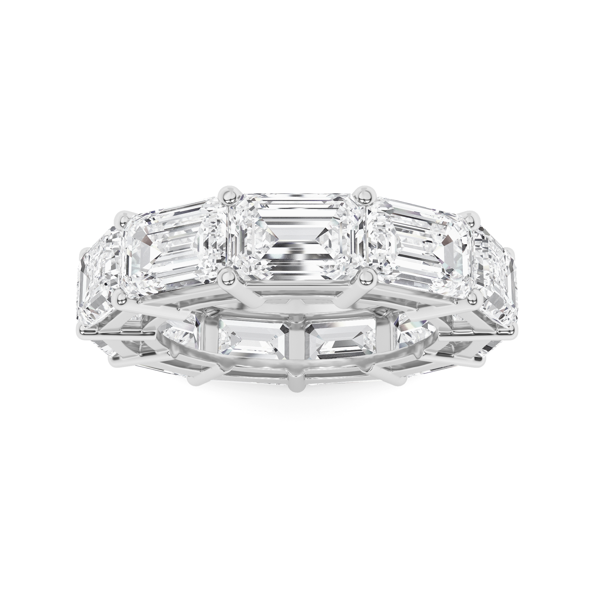 Elegance Horizon Emerald Cut Diamond Full Eternity Ring