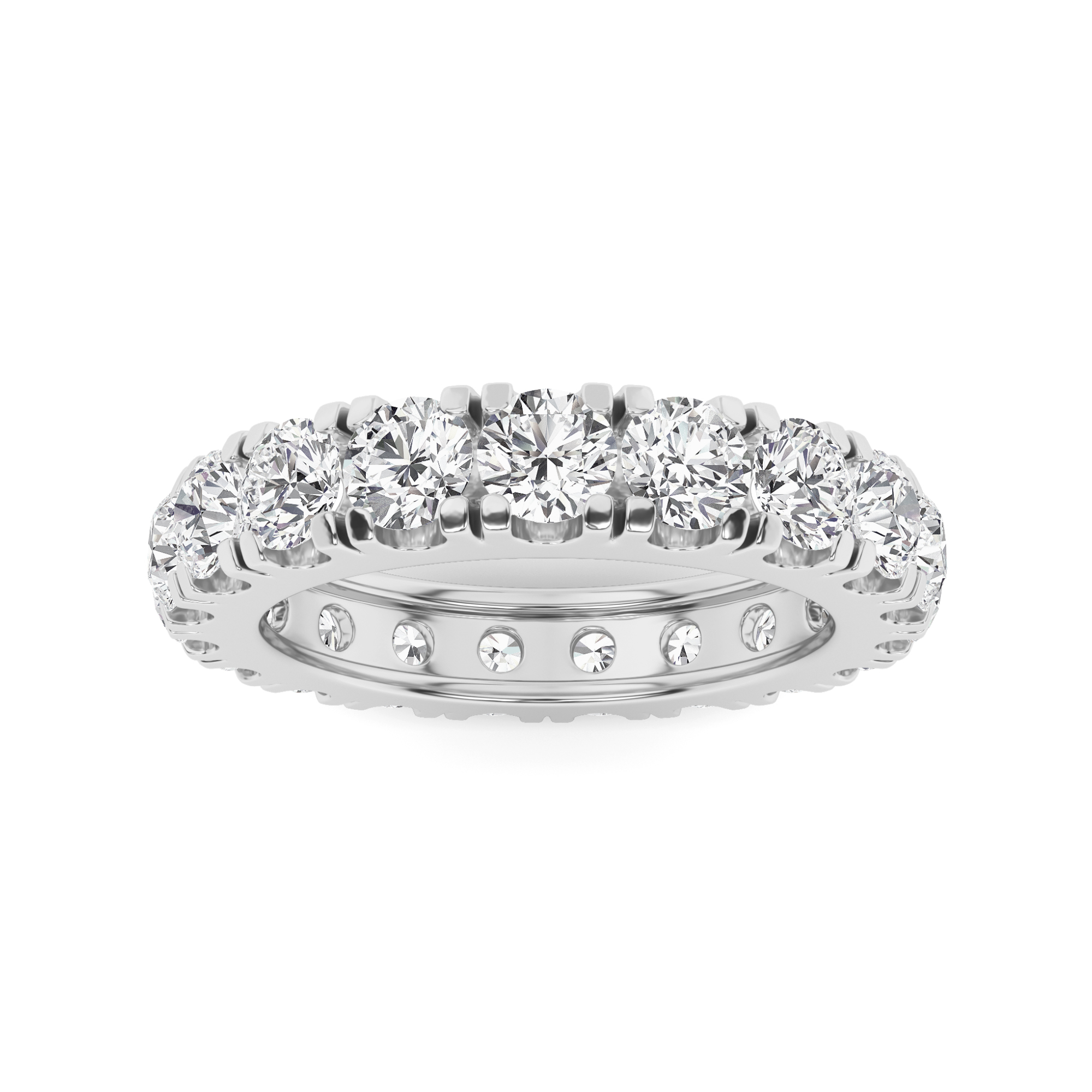 Pave Set Round Full Eternity in 9K White Gold Classic Diamond Ring