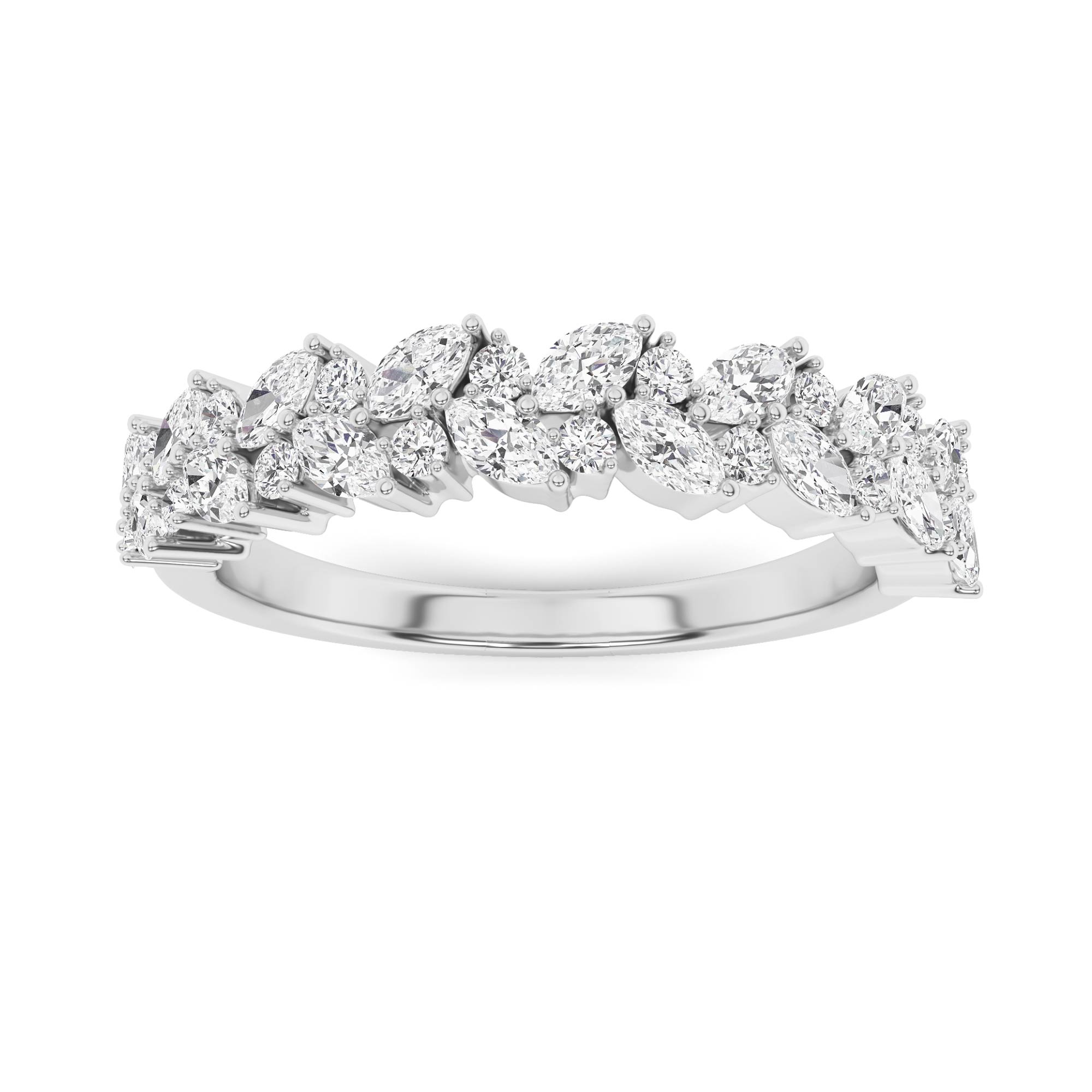 Cluster Setting Round & Pear Cut Eternity in 9K Rose Gold Beautiful Diamond Ring