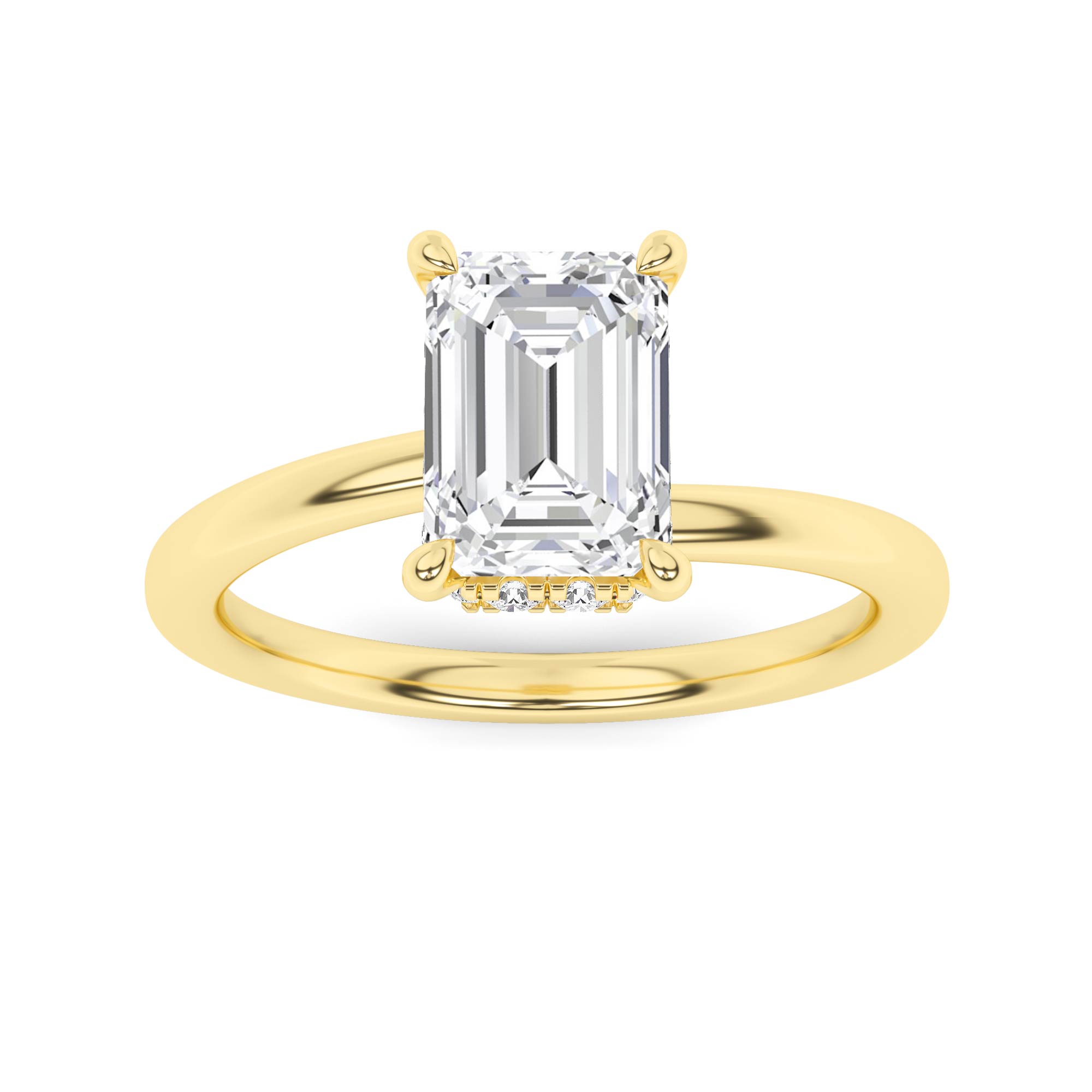 Forever Curve Set Halo In 9K Yellow Gold Engagement Ring