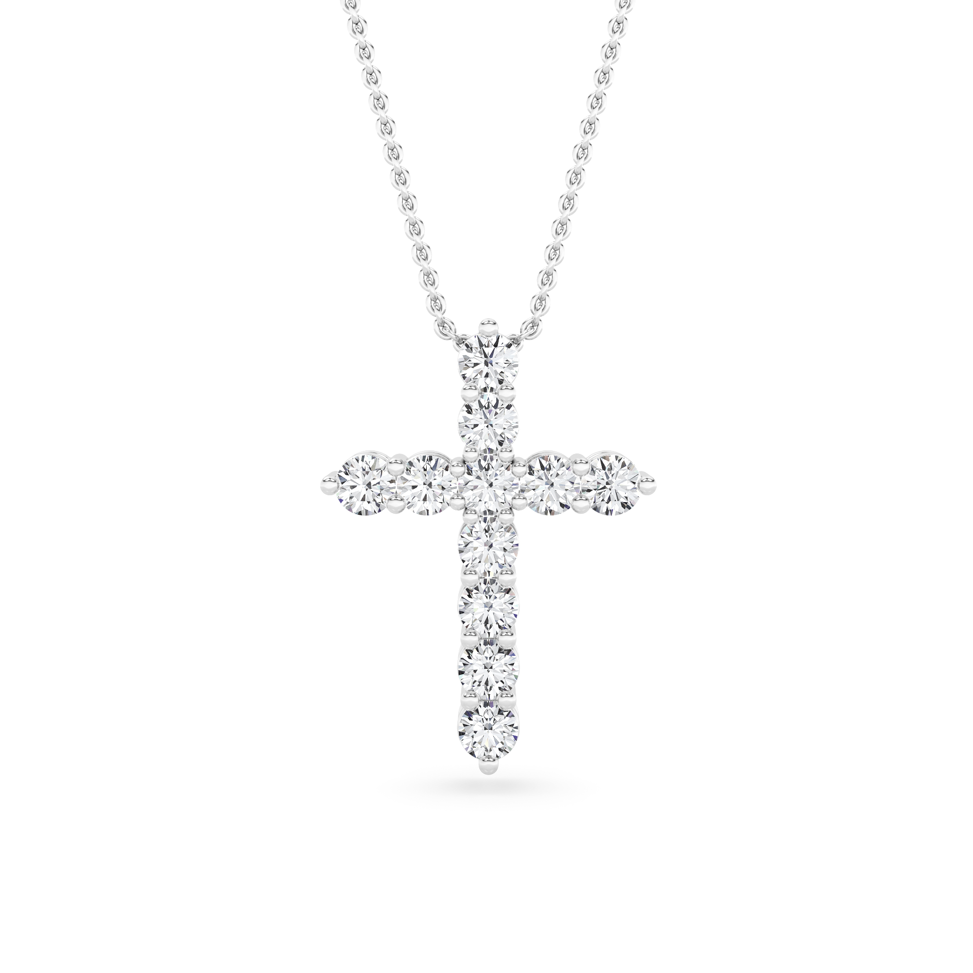Holy Cross Diamond Pendant Necklace In 18K Yellow Gold
