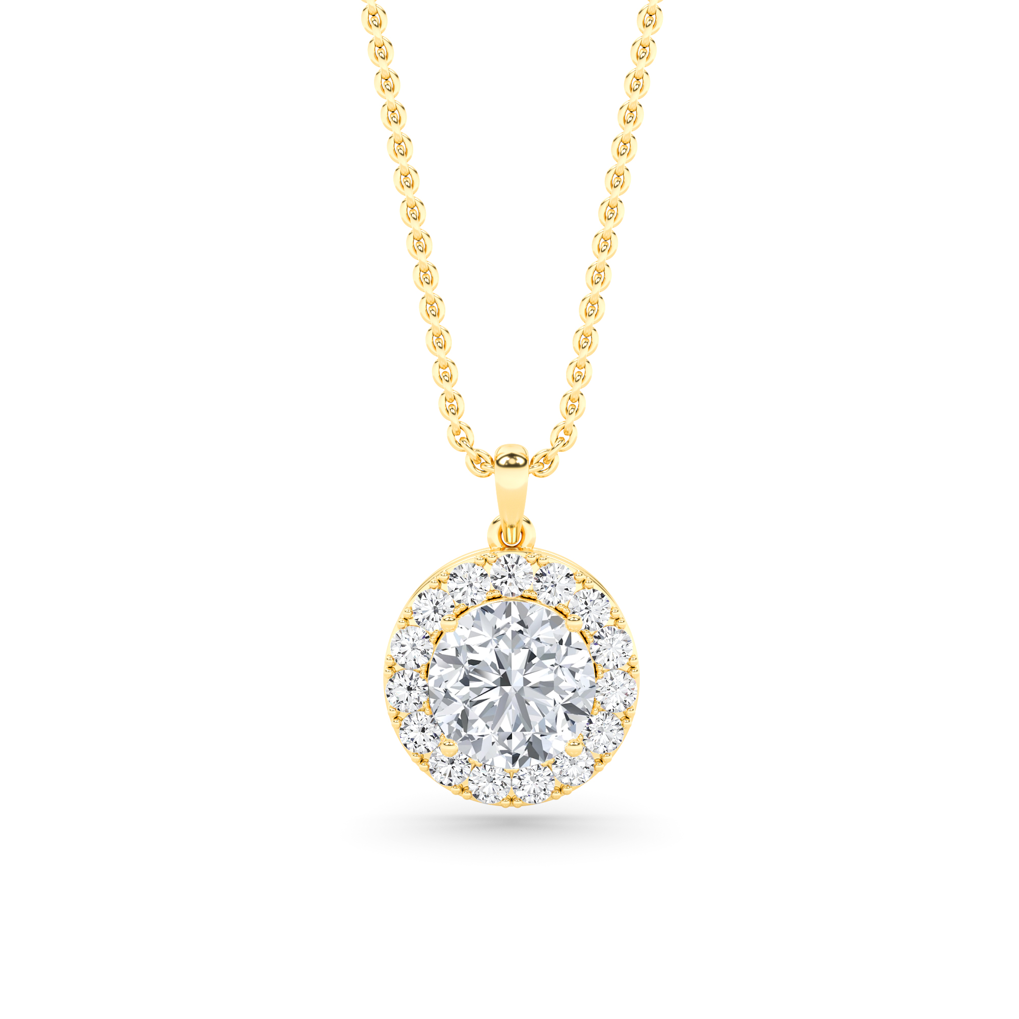 Blaze Halo Pendant in 9K White Yellow Gold Diamond Necklaces