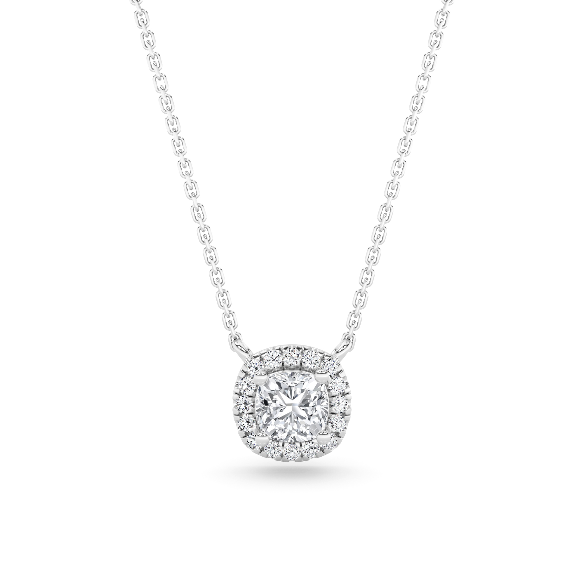 Halo Diamond Pendant In 9K Yellow White Gold Close Set Necklaces