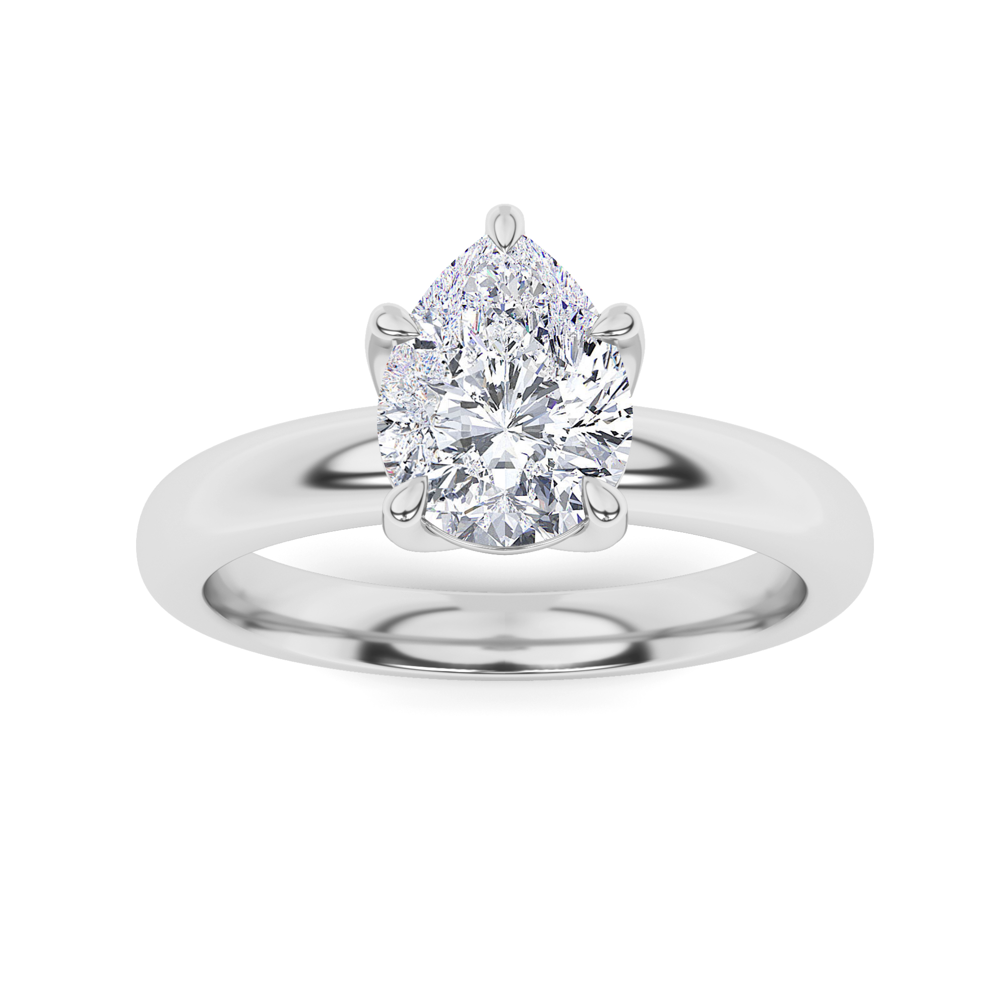 Heavy Shank 4 Claw Round Cut Engagement in 9K Yellow Gold Modern Diamond Ring