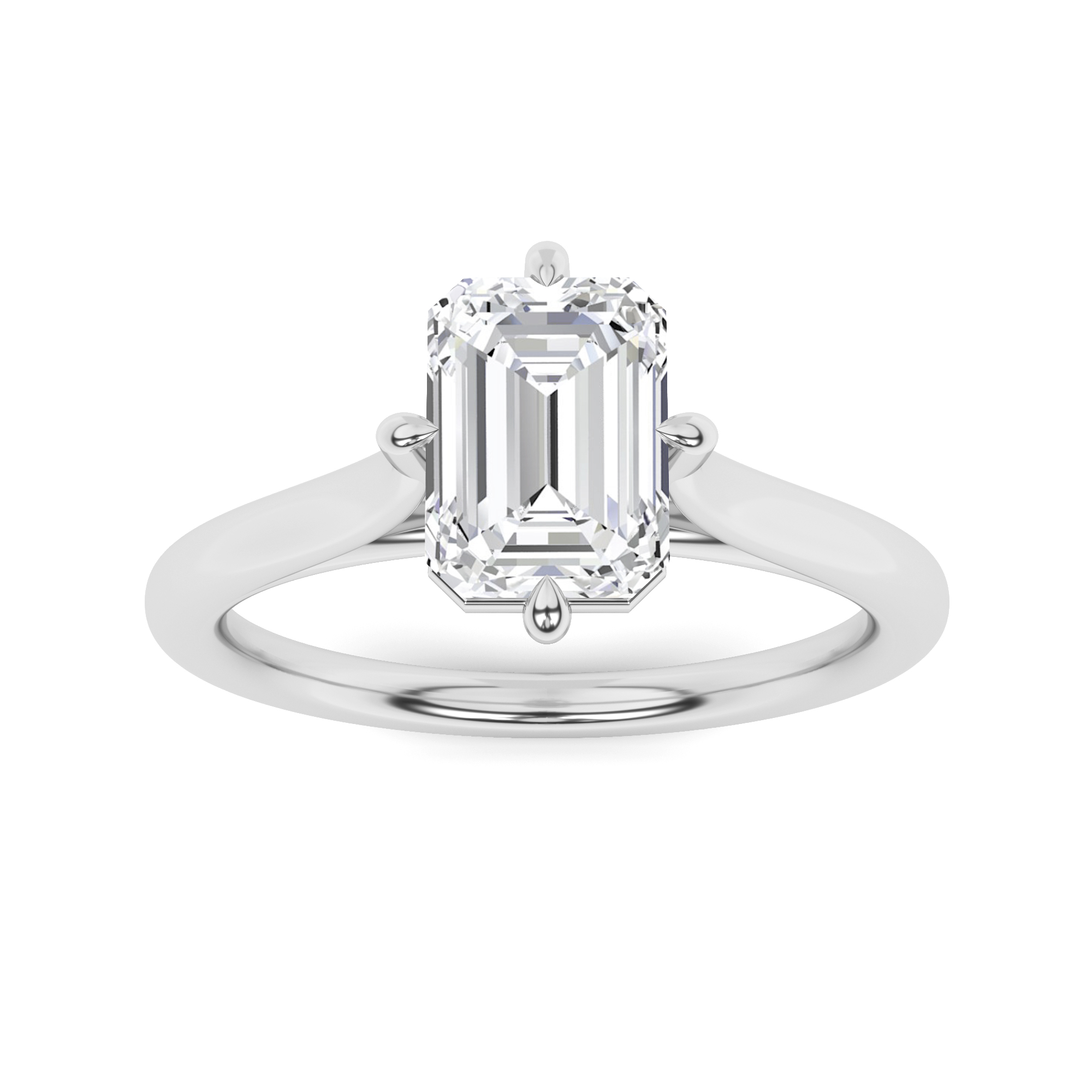 Forever 4 Prong Round Solitaire Diamond Engagement Ring in 9K White Gold