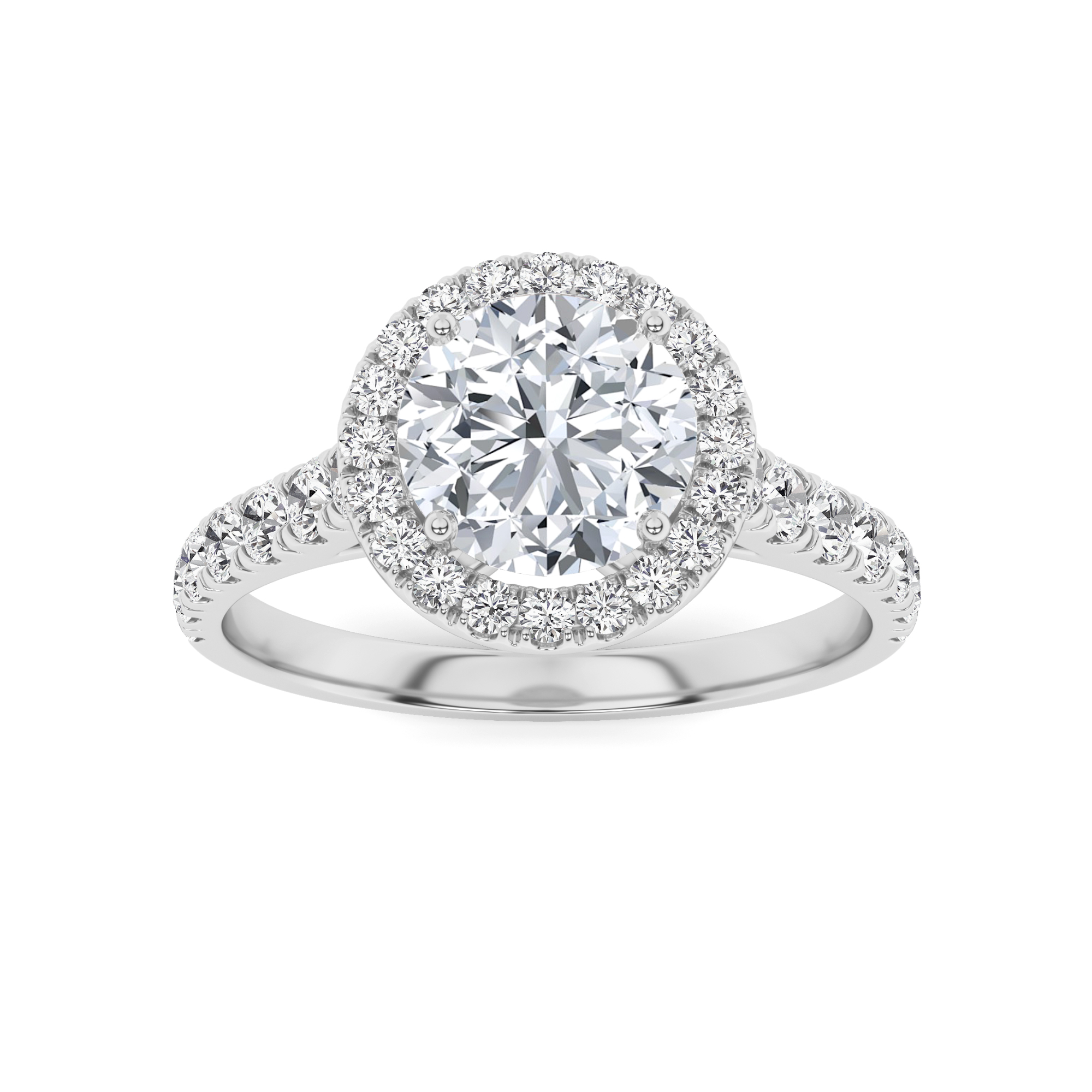 Everlasting Round Cut  Diamond Halo  Engagment Ring in 9K Rose Gold