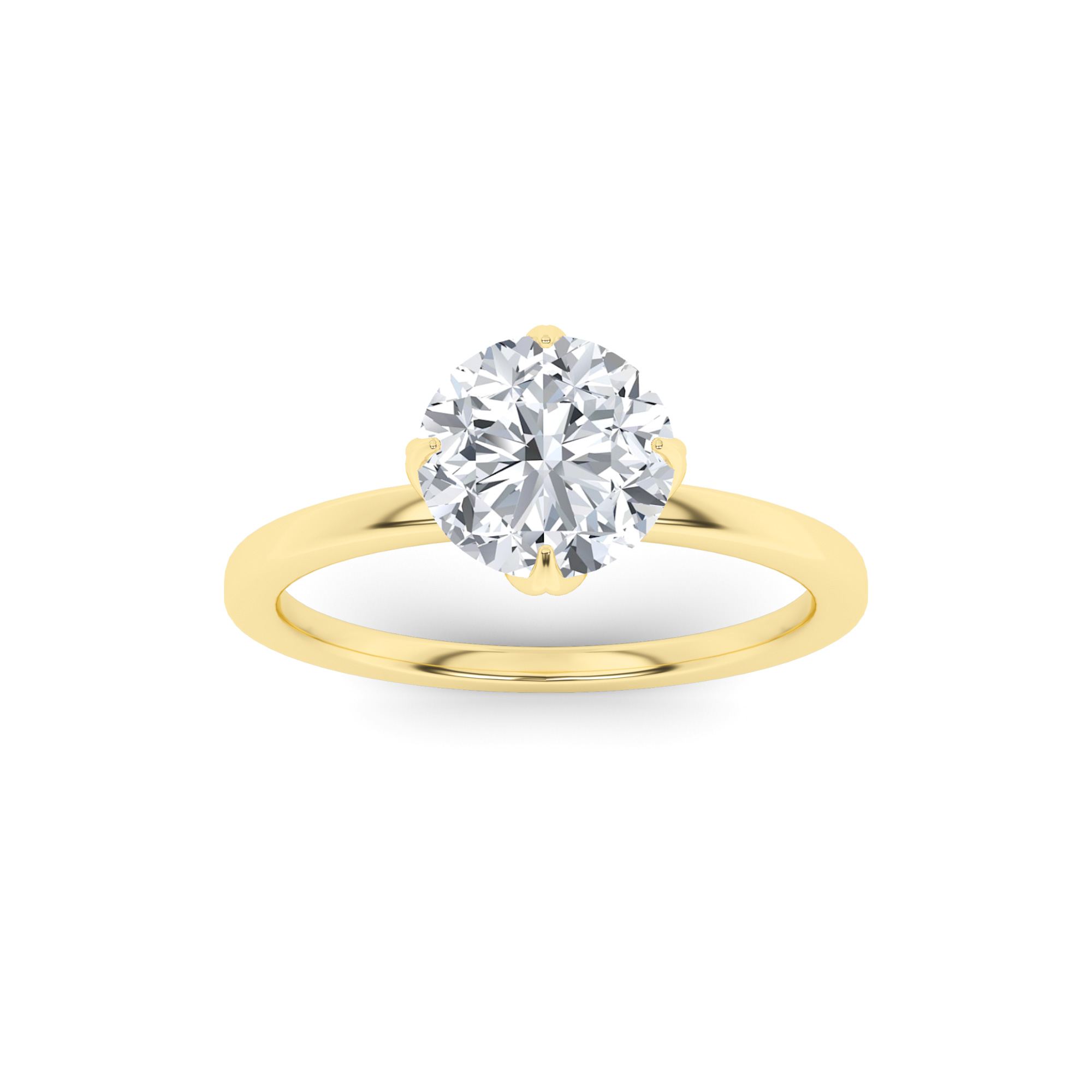 Beloved 4 Prong Round Solitaire Diamond Engagment Ring in 9K Rose Gold