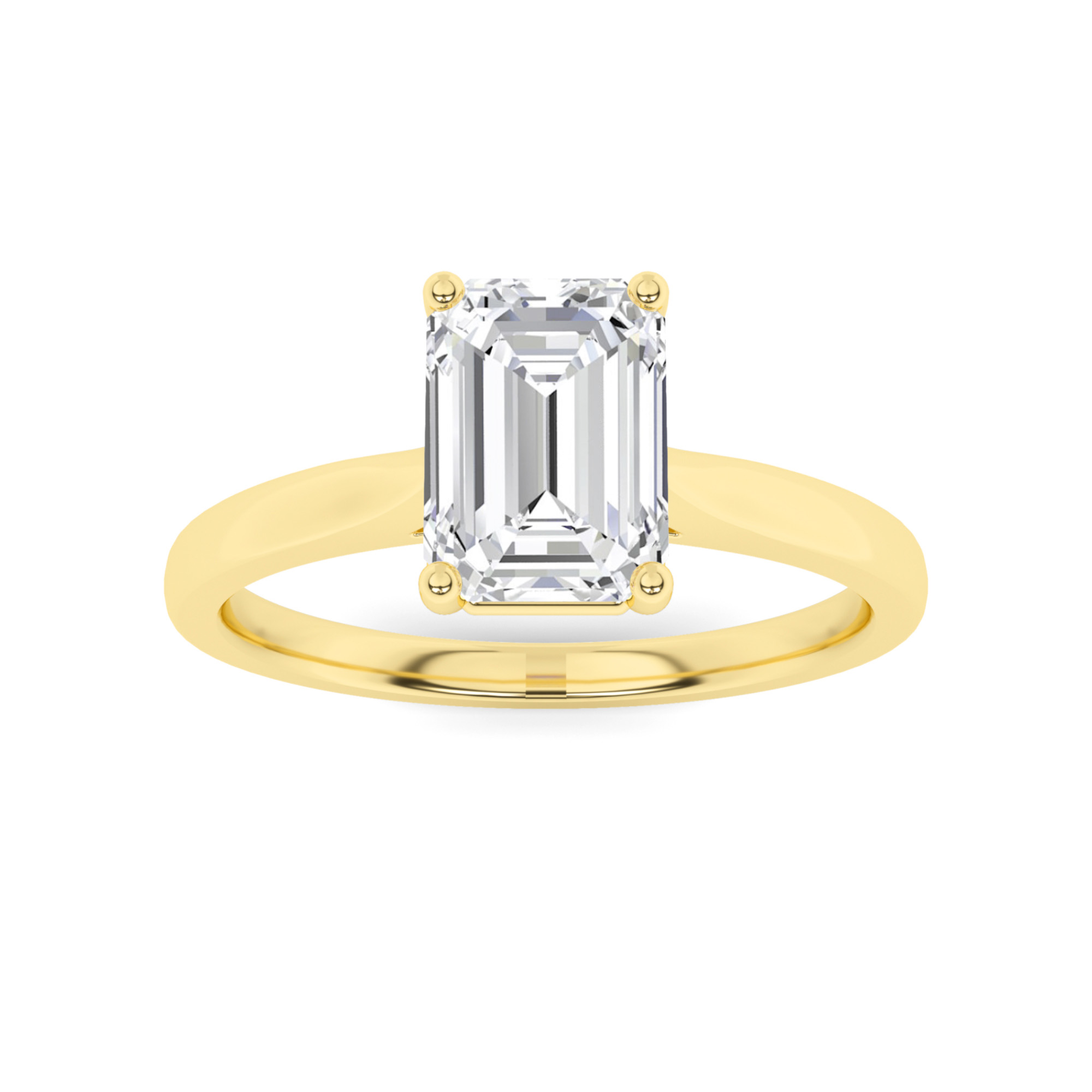 1.00ct VVS1-D Classic Emerald Cut Solitaire Diamond Engagement Ring in 18K Yellow Gold