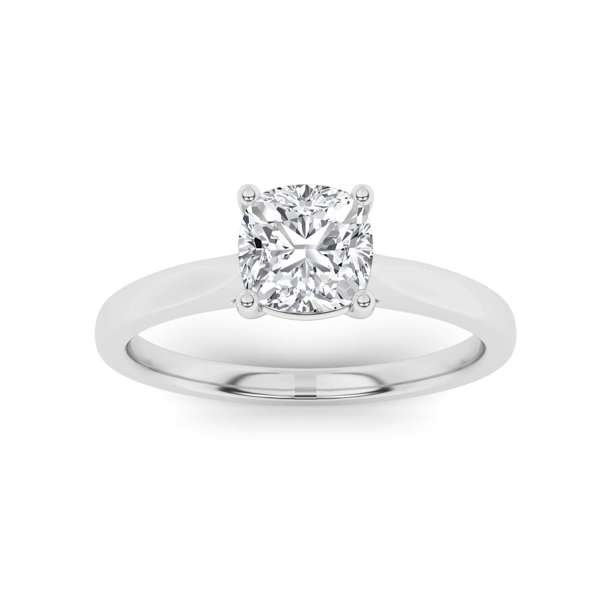 4 Prong Round Solitaire Diamond in 9K White Gold Classic Engagement Ring