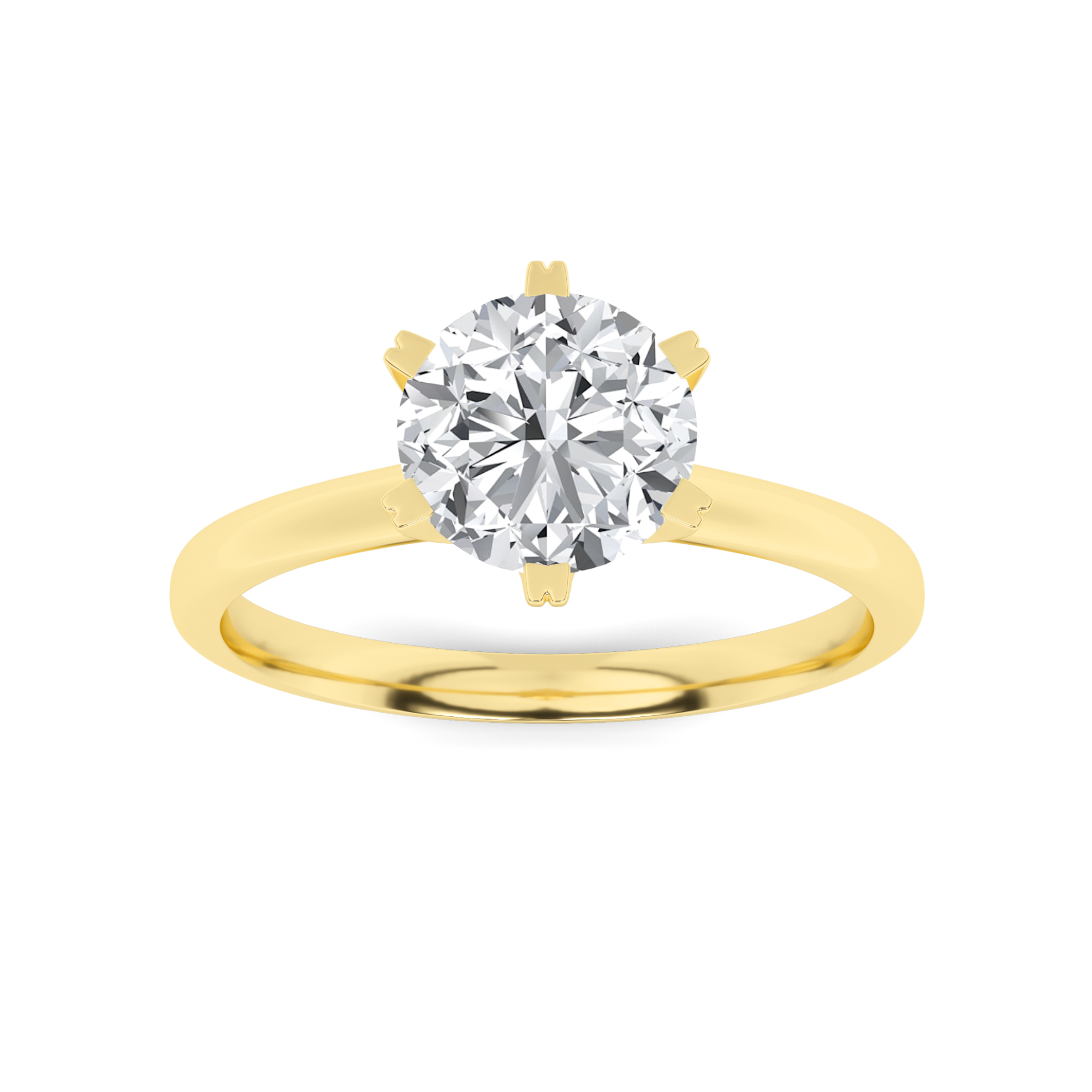 1.00ct VVS1 D Round Cut Solitaire Lab Grown Diamond Engagement Ring in 18K Yellow Gold