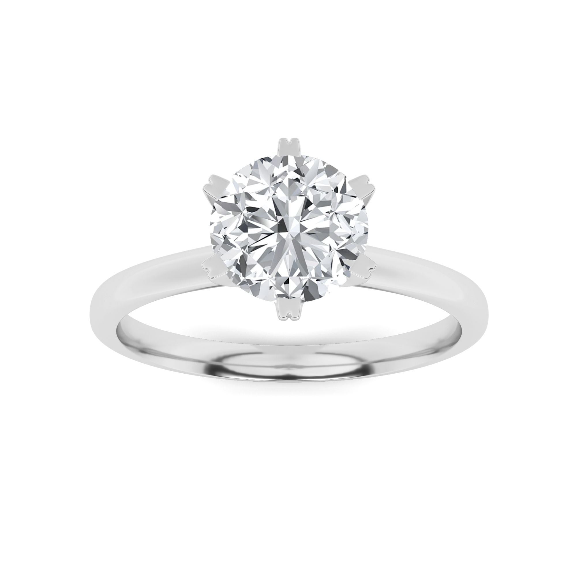 1.35ct VVS1 D Round Cut Classic 6 Prong Solitaire Diamond Engagment Ring in 950 Platinum